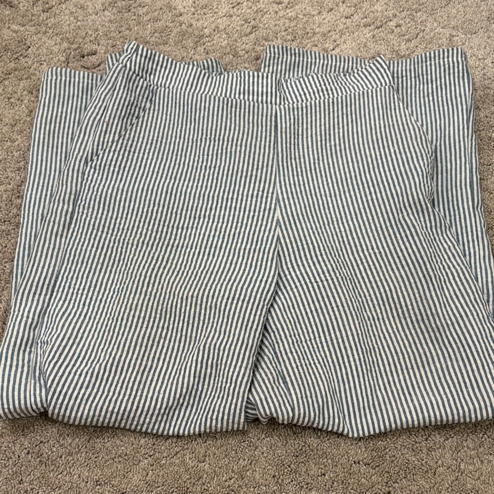 Final Touch Blue and White Striped Pants